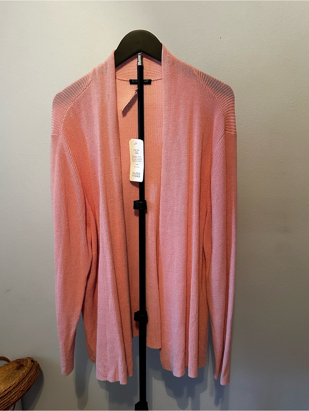 NWT Eileen Fisher Open Front Cardigan - Blush Pink 3X